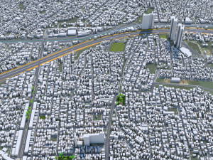 Bekasi city West Java Indonesia 20km 3D Model