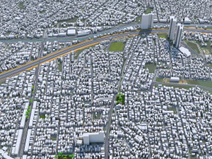 Bekasi city West Java Indonesia 20km 3D Model