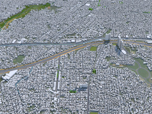 Bekasi city West Java Indonesia 20km 3D Model