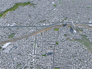 Bekasi city West Java Indonesia 20km 3D Model