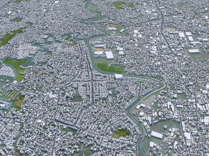 Bekasi city West Java Indonesia 20km 3D Model