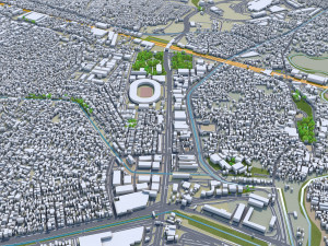 Bekasi city West Java Indonesia 20km 3D Model