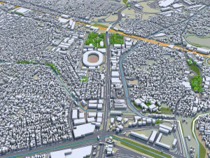 Bekasi city West Java Indonesia 20km 3D Model