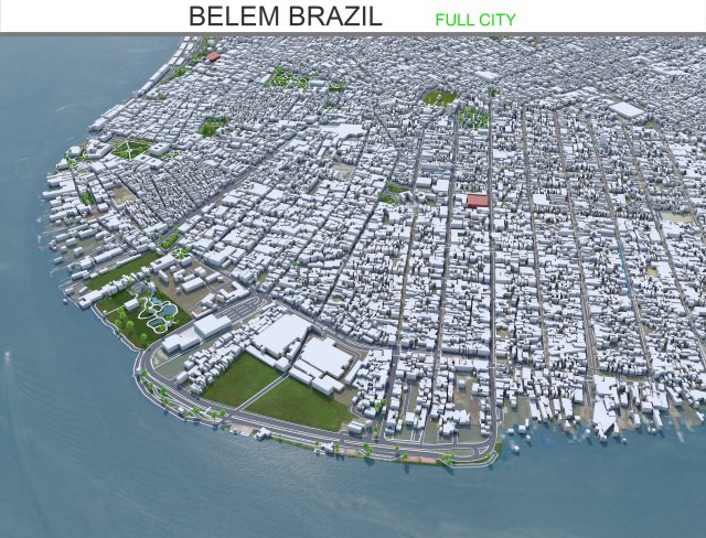 Belem city Brazil 40km Modello 3D .c4d .max .obj .3ds .fbx .stl .blend 
