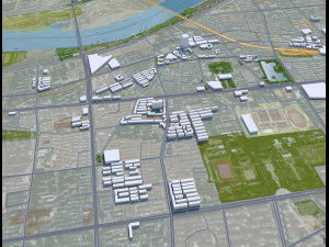 Bengbu city Anhui China 40km 3D Model