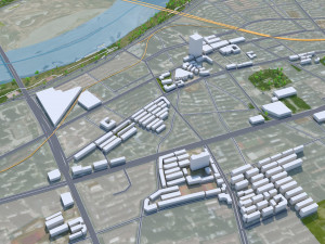 Bengbu city Anhui China 40km Modèle 3D