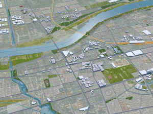 Bengbu city Anhui China 40km 3D Model
