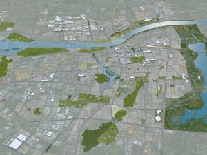 Bengbu city Anhui China 40km 3D Model