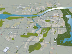 Bengbu city Anhui China 40km 3D Model