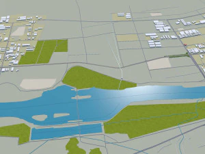 Bengbu city Anhui China 40km 3D Model