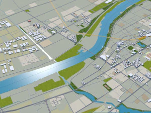 Bengbu city Anhui China 40km 3D Model