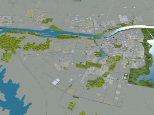 Bengbu city Anhui China 40km 3D Model