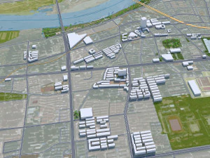 Bengbu city Anhui China 40km 3D Model