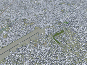 Benin City Nigeria 50km 3D Model