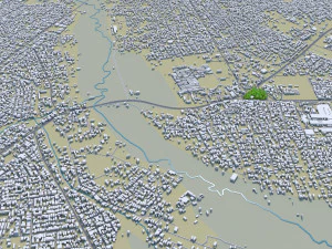 Benin City Nigeria 50km 3D Model