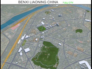 Benxi city Liaoning China 30km 3D Model