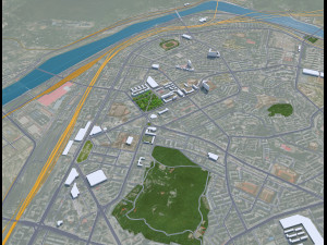 Benxi city Liaoning China 30km 3D Model