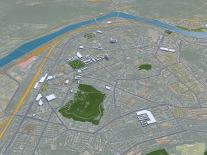 Benxi city Liaoning China 30km 3D Model