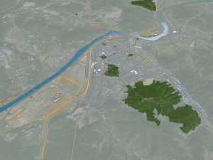 Benxi city Liaoning China 30km 3D Model