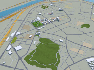Benxi city Liaoning China 30km 3D Model
