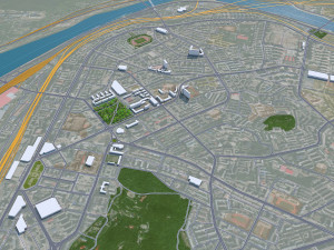 Benxi city Liaoning China 30km 3D Model