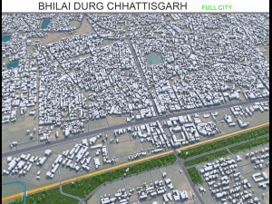 Bhilai city Durg Chhattisgarh 30km 3D मॉडल