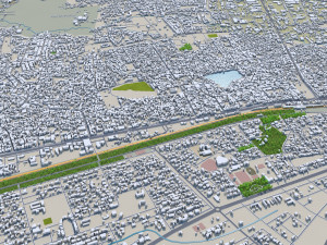 Bhilai city Durg Chhattisgarh 30km 3Dモデル