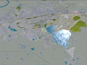 Bhilai city Durg Chhattisgarh 30km 3Dモデル