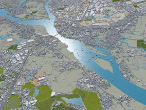 Bien Hoa Dong Nai city Vietnam 25km 3D Model