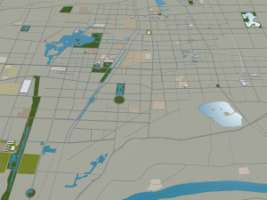 Binzhou city Shandong China 30km Model 3D