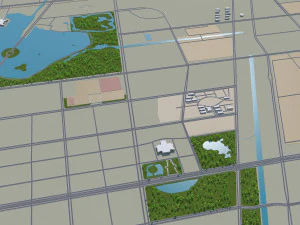 Binzhou city Shandong China 30km 3D Model