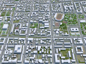 Bishkek city Kyrgyzstan 40km 3D Model