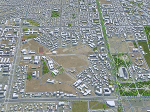 Bishkek city Kyrgyzstan 40km 3D Model