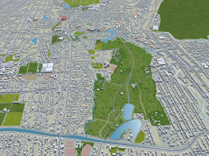 Bishkek city Kyrgyzstan 40km 3D Model