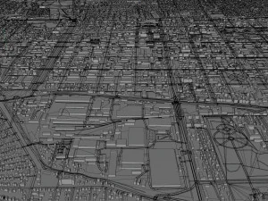 Bishkek city Kyrgyzstan 40km 3D Model