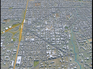 Bobo-Dioulasso city Burkina Faso 30km 3D Model