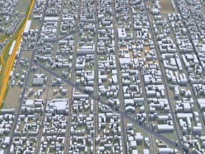 Bobo-Dioulasso city Burkina Faso 30km 3D Model