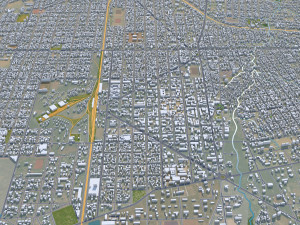 Bobo-Dioulasso city Burkina Faso 30km 3D Model