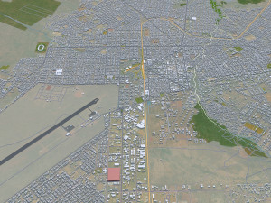 Bobo-Dioulasso city Burkina Faso 30km 3D Model
