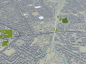 Bobo-Dioulasso city Burkina Faso 30km 3D Model