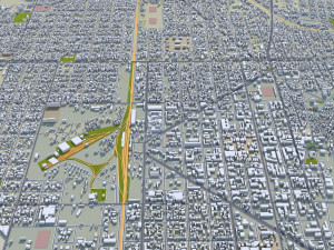 Bobo-Dioulasso city Burkina Faso 30km 3D Model