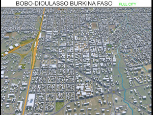 Bobo-Dioulasso city Burkina Faso 30km 3D Model