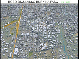 Місто Бобо-Діуласо Буркіна-Фасо 30 км 3D Модель