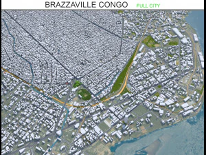 Cidade de Brazzaville Congo 20 km Modelo 3D