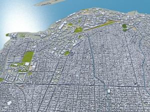 Brazzaville city Congo 20km 3D Модель