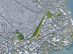 Brazzaville city Congo 20km 3D Модель