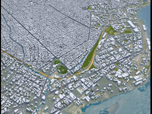 Brazzaville city Congo 20km 3D Модель