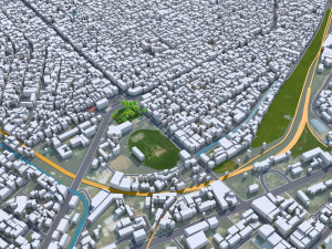 Brazzaville city Congo 20km 3D Модель