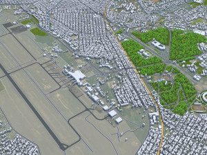 Brazzaville city Congo 20km 3D Модель