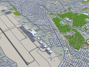 Brazzaville city Congo 20km 3D Модель